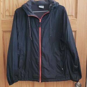 Columbia Black Utility Jacket with Red Accents